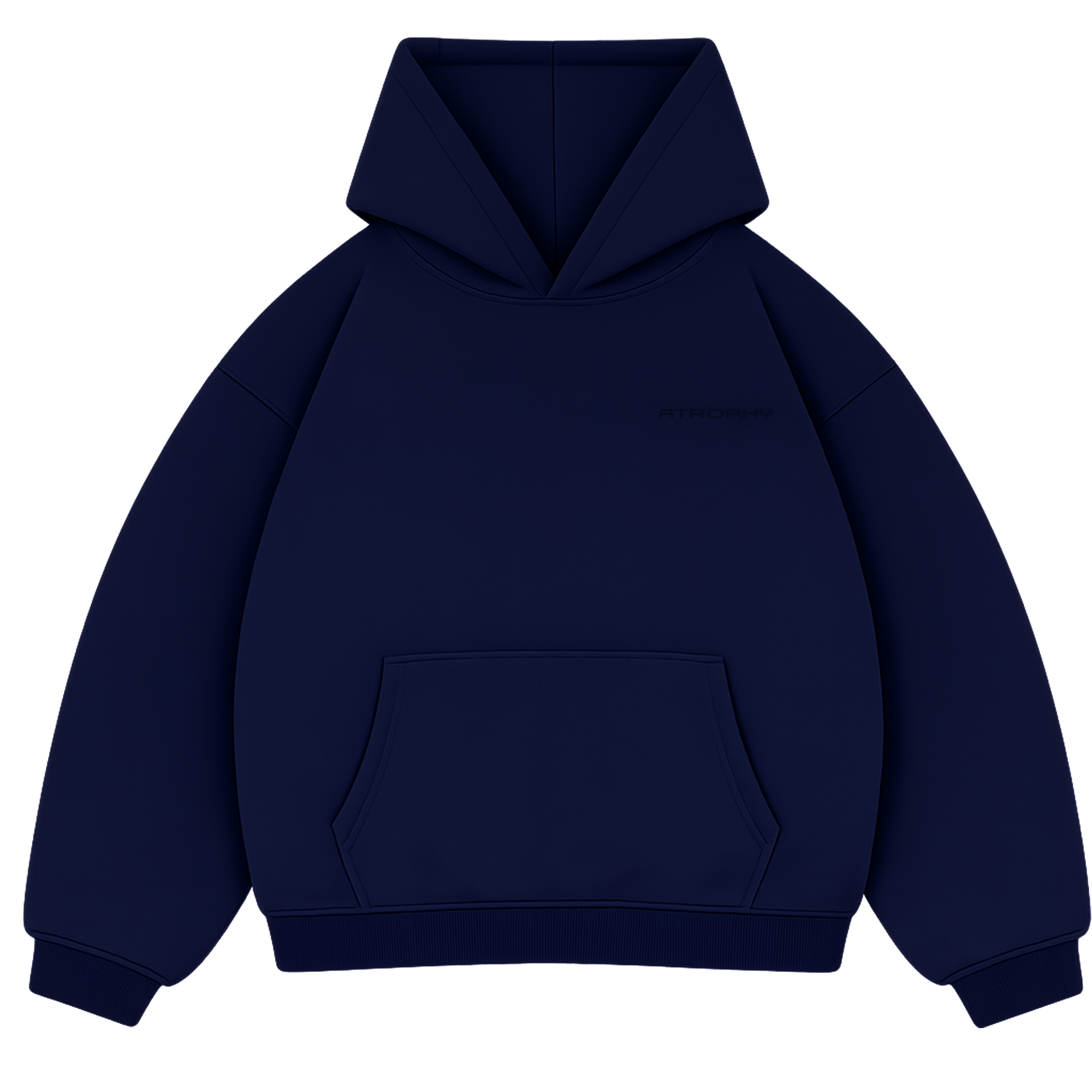 Miękka, granatowa bluza Atrophy Soft Navy na co dzień, wykonana z przyjemnego materiału, z kapturem i kieszeniami.