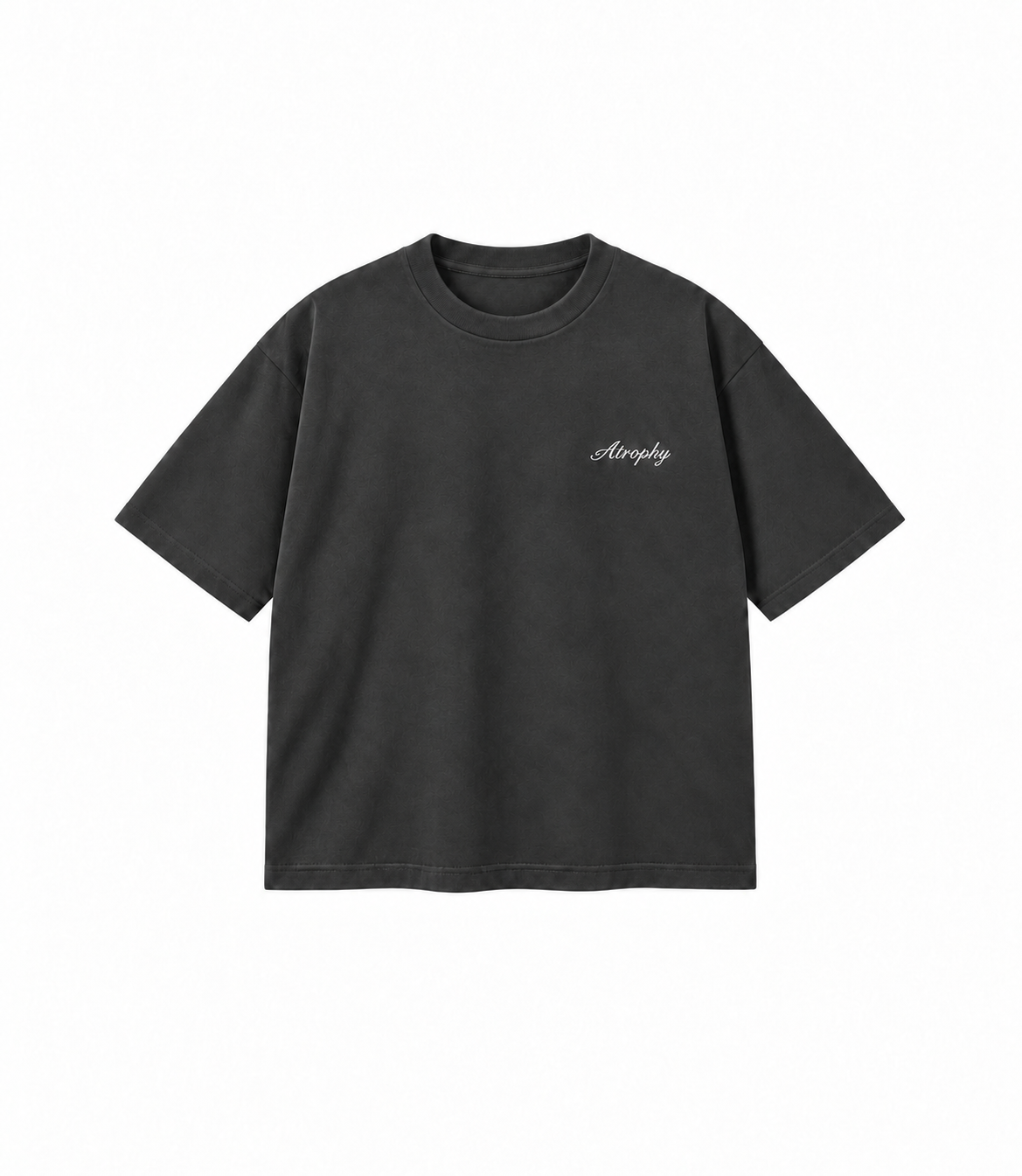 Basic T-Shirt - Charcoal — małe logo ATROPHY na piersi