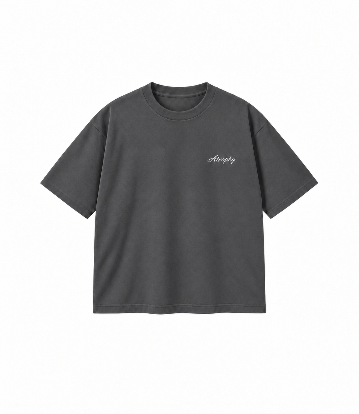 Basic T-Shirt - Graphite — małe logo ATROPHY na piersi