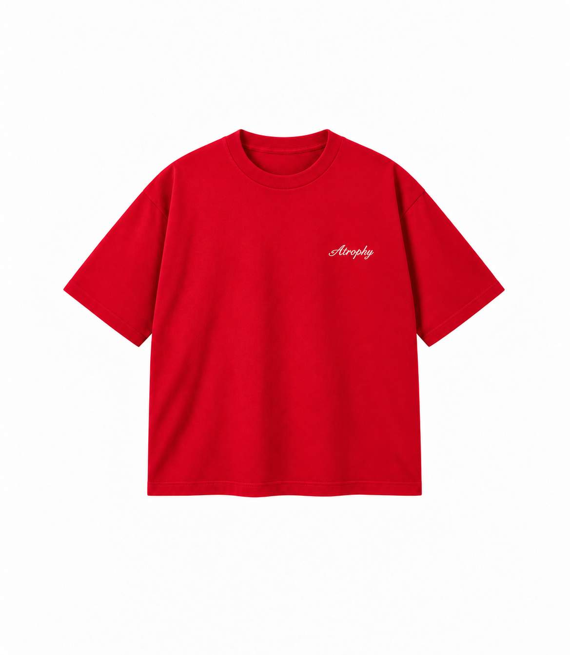 Basic T-Shirt - Red — małe logo ATROPHY na piersi