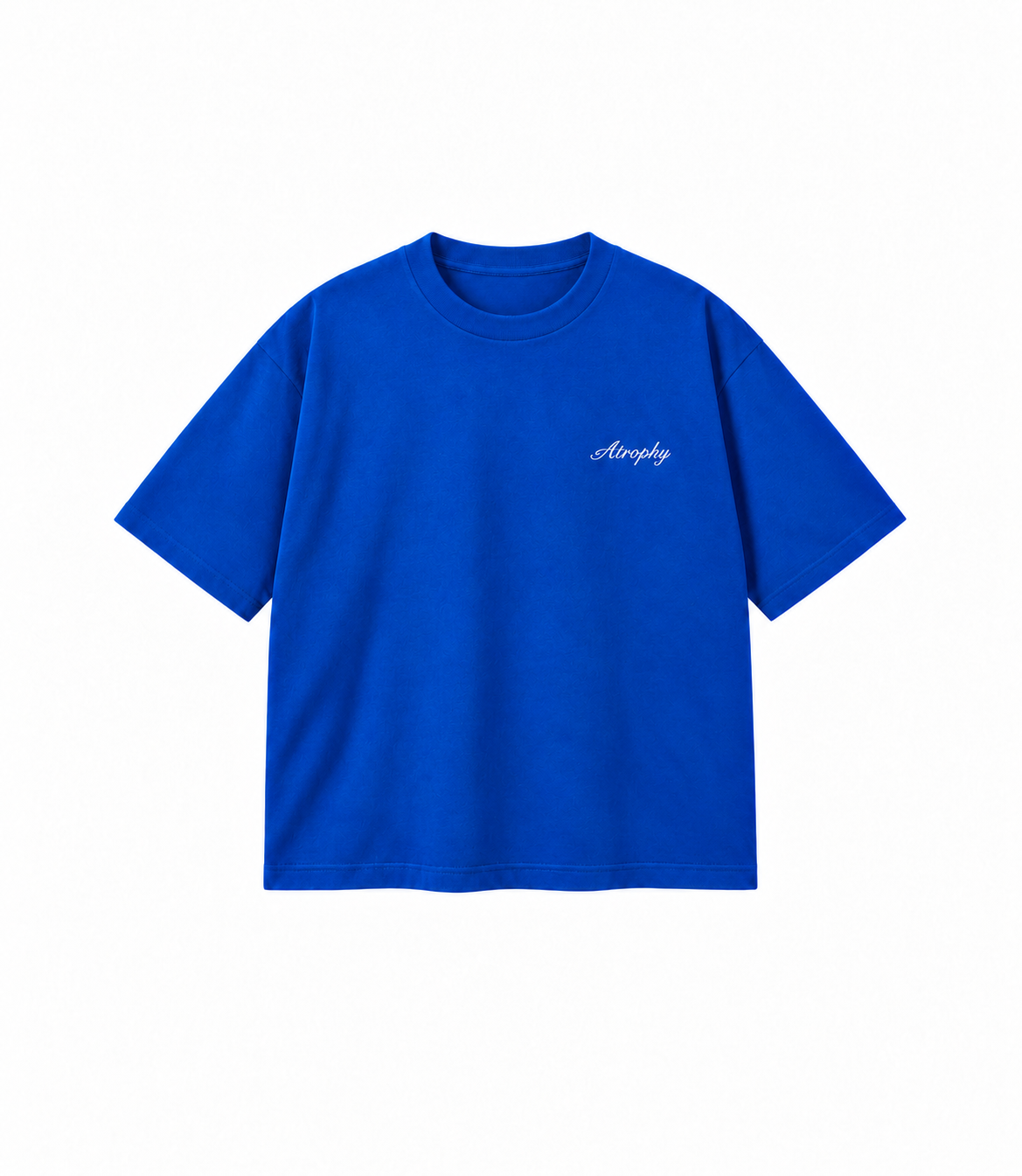 Basic T-Shirt - Royal Blue — małe logo ATROPHY na piersi