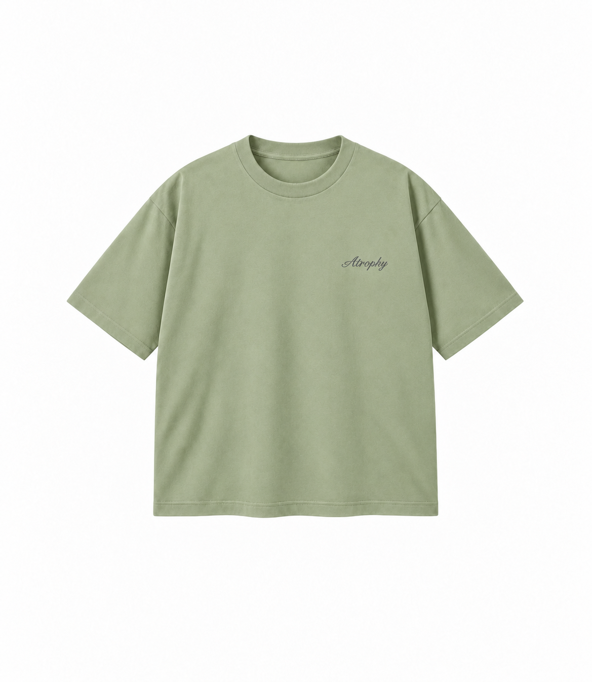 Basic T-Shirt - Sage — małe logo ATROPHY na piersi