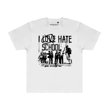 I Hate School Tee White