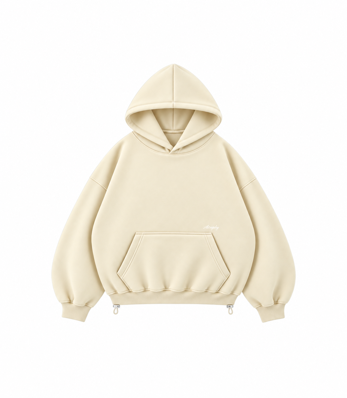 Basic Hoodie - Cream – zdjęcie produktu na białym tle