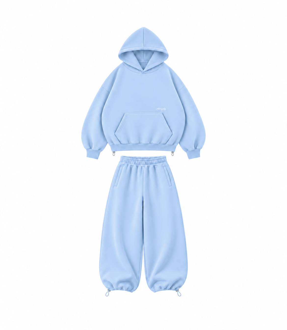 Zestaw Baby Blue – bluza i spodnie na białym tle
