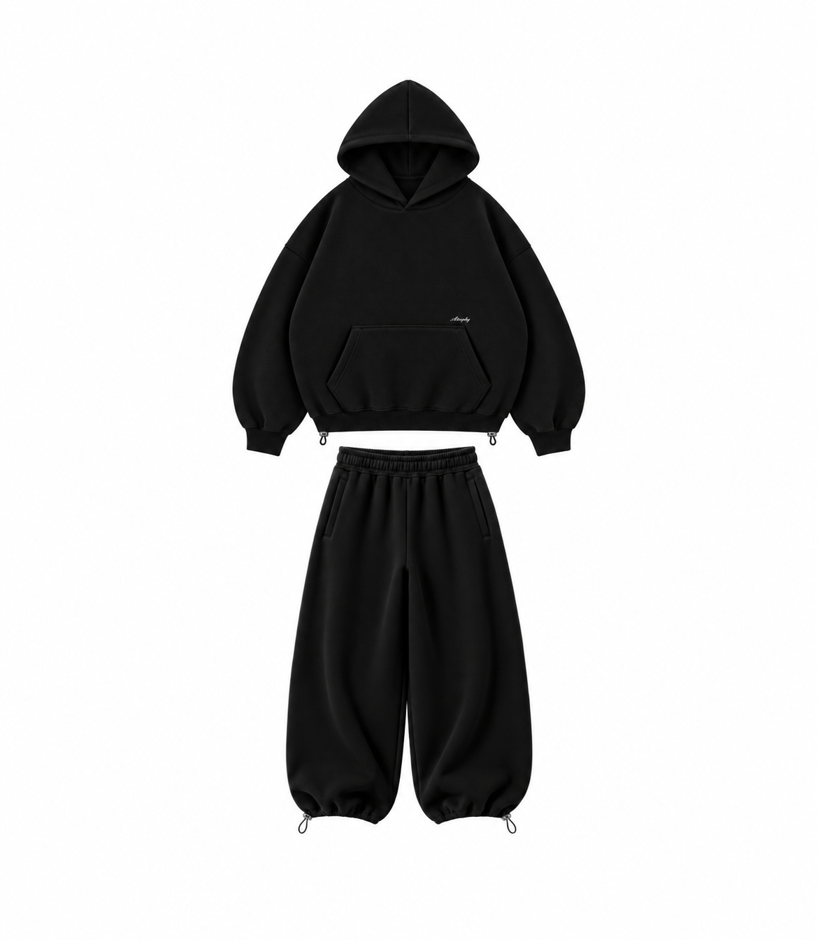 Zestaw Black – bluza i spodnie na białym tle