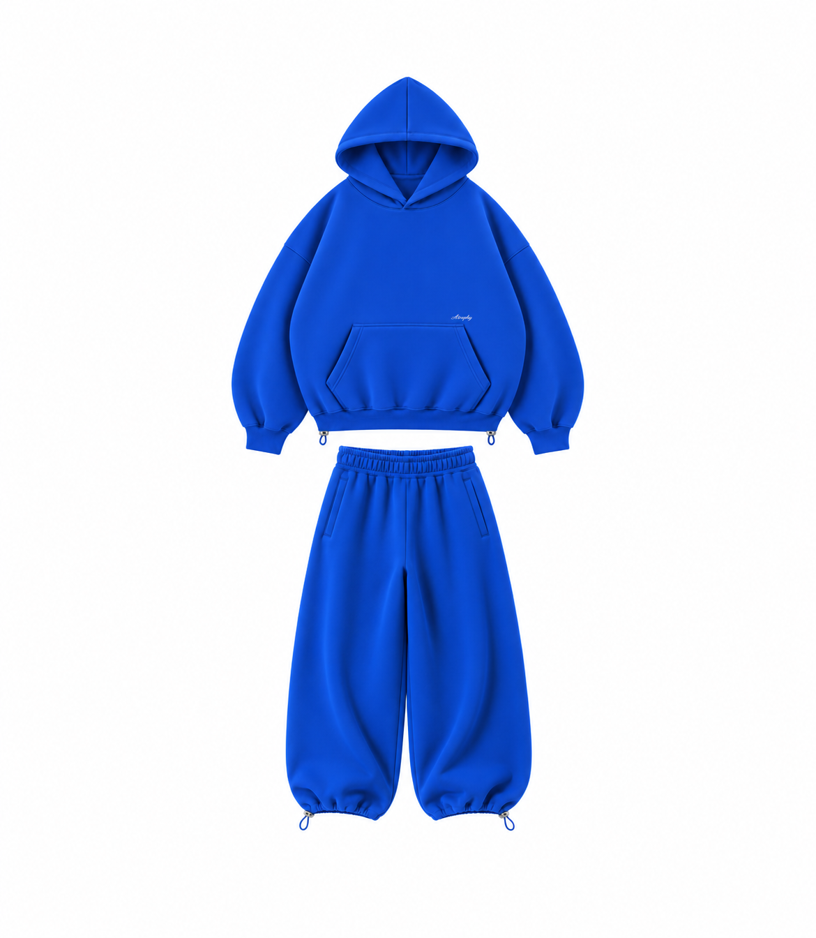 Zestaw Royal Blue – bluza i spodnie na białym tle