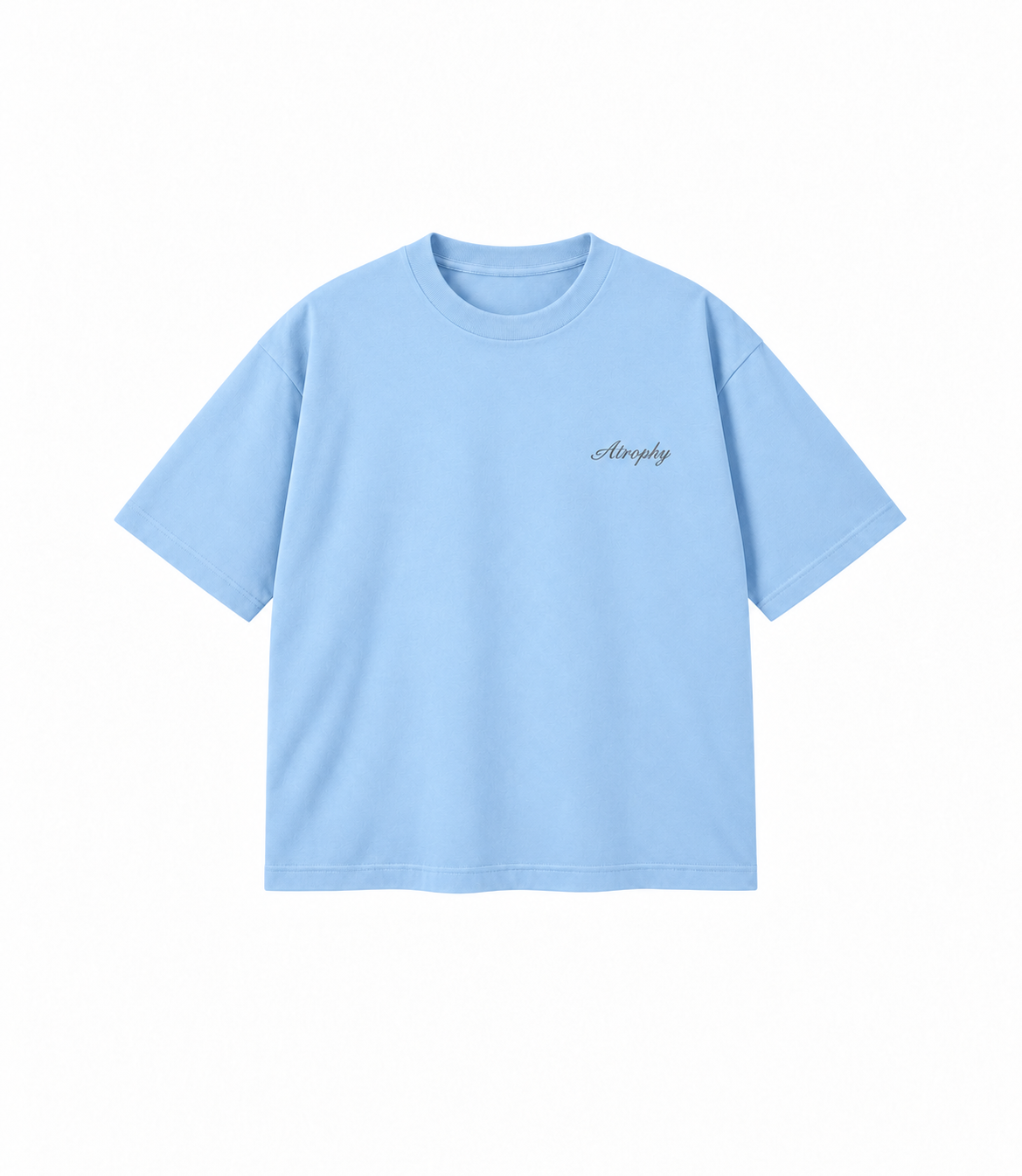 Basic T-Shirt - Baby Blue — małe logo ATROPHY na piersi
