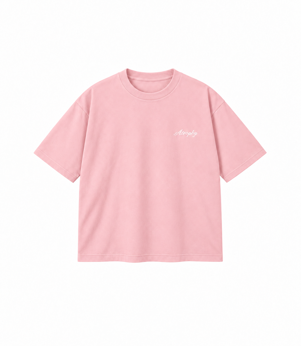 Basic T-Shirt - Baby Pink — małe logo ATROPHY na piersi