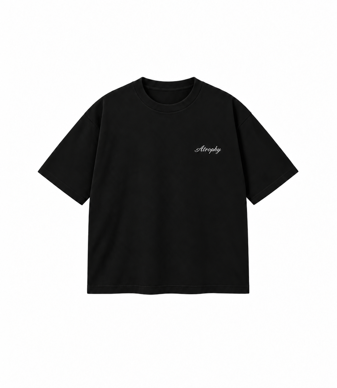 Basic T-Shirt - Black — małe logo ATROPHY na piersi