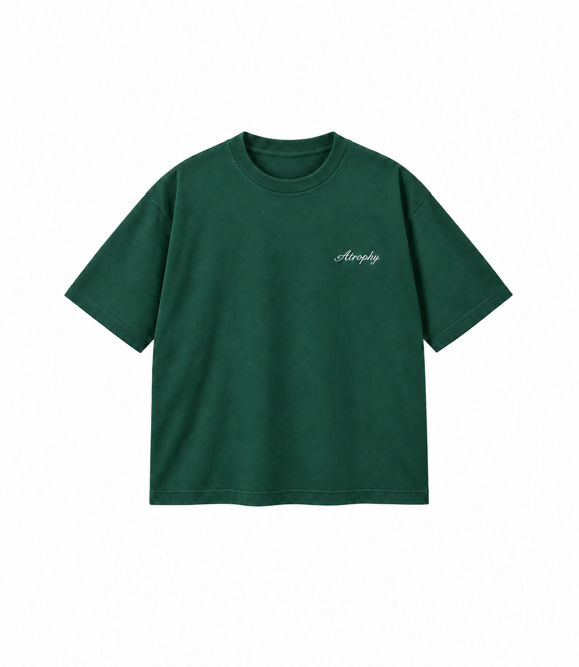 Basic T-Shirt - Bottle Green — małe logo ATROPHY na piersi