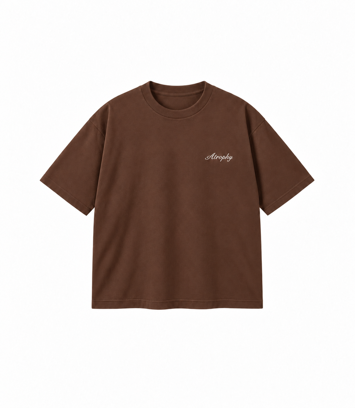 Basic T-Shirt - Brown — małe logo ATROPHY na piersi