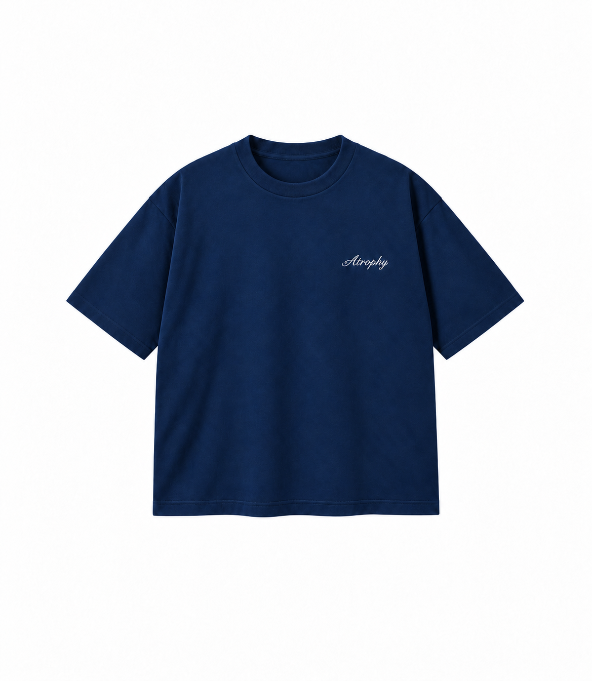Basic T-Shirt - Navy — małe logo ATROPHY na piersi