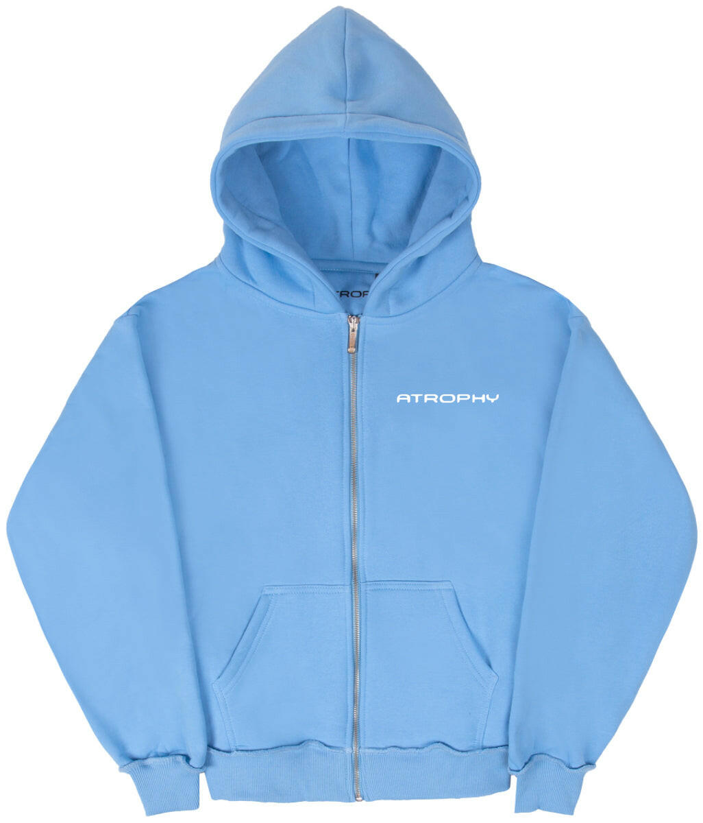 Zip Small Logo Baby Blue - atrophy