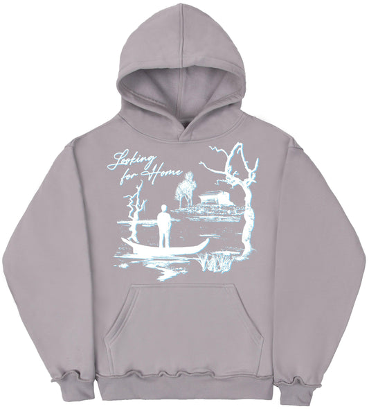 Hoodie Looking for Home Silver Gray