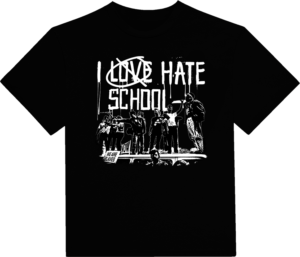 I Hate School Tee Black